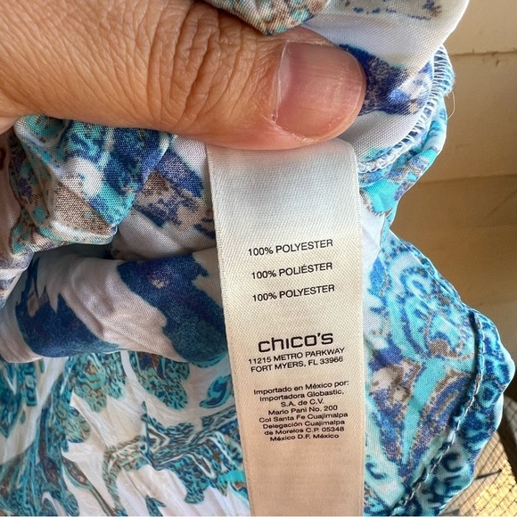 Chico's Boho Button Down Top - Size XL - Lightweight Hippie Peasant Casual - Picture 5 of 6